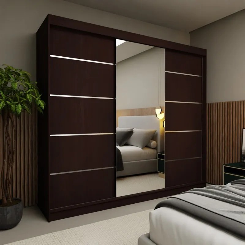 Duża szafa przesuwna Marys 240 cm z lustrem nowoczesna