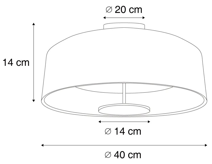 Nowoczesna lampa sufitowa z beżowej tkaniny z diodami LED z 3-stopniowym ściemnianiem - Bredow Nowoczesny Oswietlenie wewnetrzne