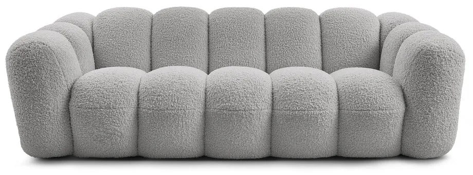 Jasnoszara sofa z materiału bouclé 232 cm Hippolyte – Bobochic Paris