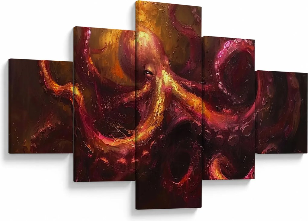 Obraz - Ośmiornica, obraz olejny (125x70 cm)