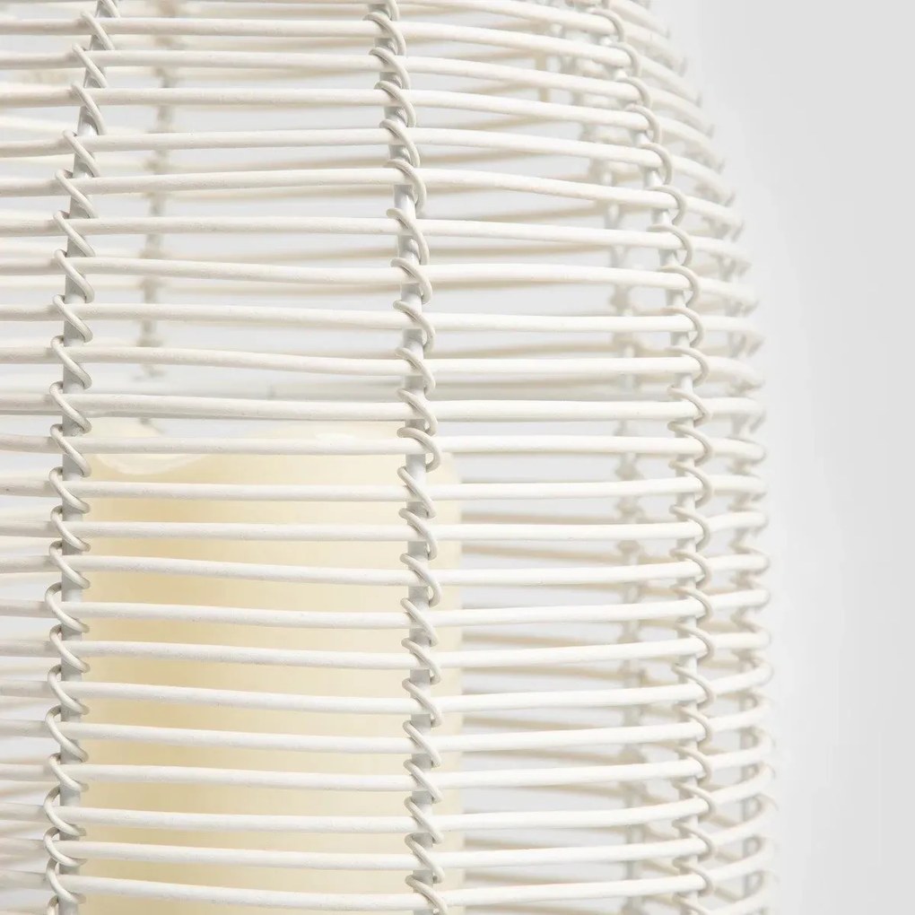 Lampion MODERN HAMPTONS ogrodowy ze świecą LED biały 19x21,5 cm HOMLA