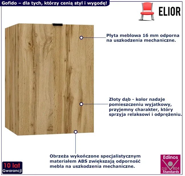 Podwieszana szafka łazienkowa złoty dąb 40cm - Olia 8X