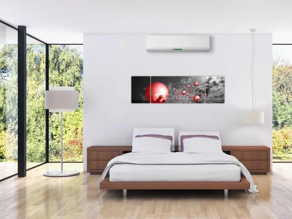 Obraz czerwonych kul (170x50 cm)