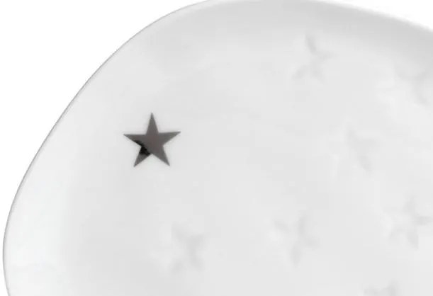 Biały porcelanowy talerz GWIAZDY, mały