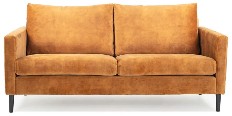 Żółta sofa z aksamitnym obiciem Scandic Adagio, szer. 153 cm