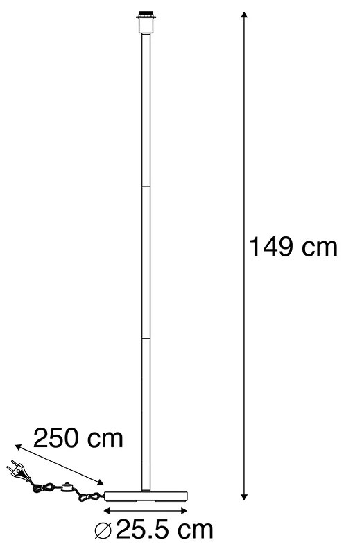 Nowoczesna lampa podłogowa czarna bez klosza 149 cm - Simplo Nowoczesny Oswietlenie wewnetrzne