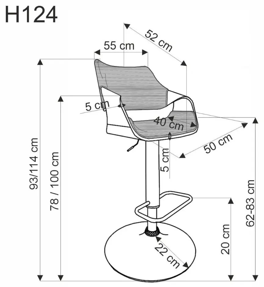 Hoker H-124 czarny/orzech HALMAR