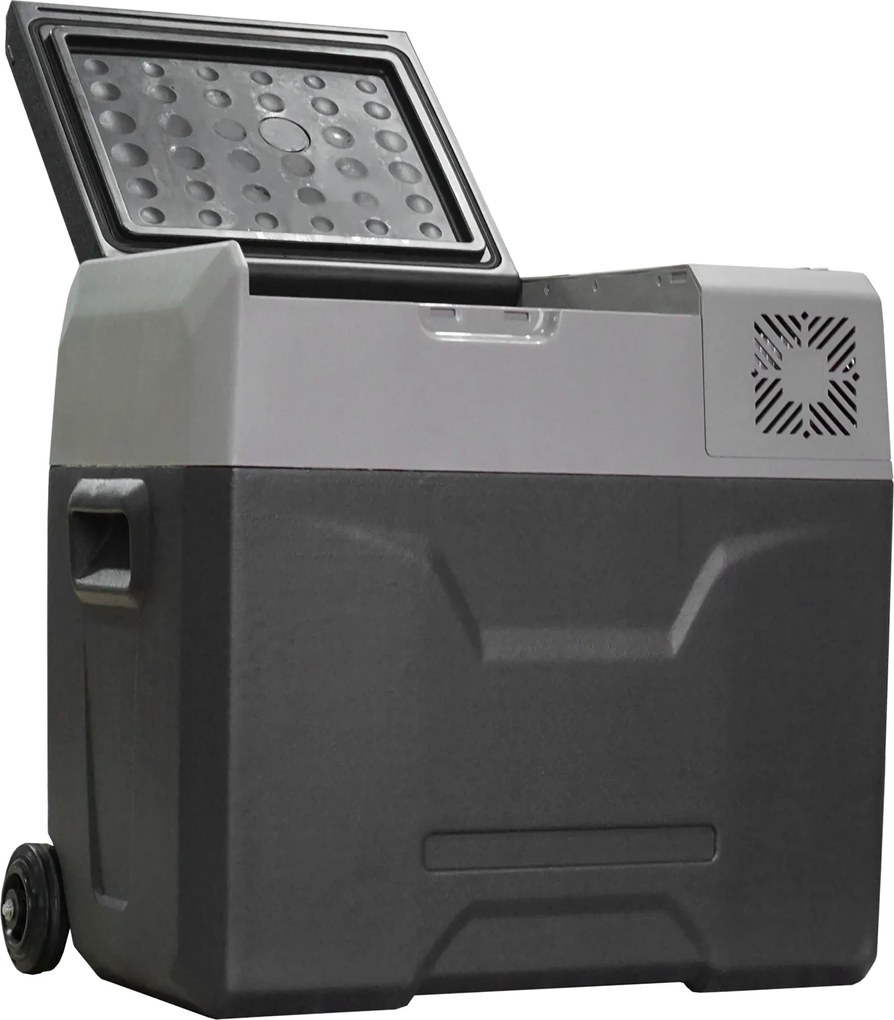 HOMCOM Lodówka samochodowa 50L do -20C panel dotykowy 2 koła rączka teleskopowa przenośna szara | Aosom PL