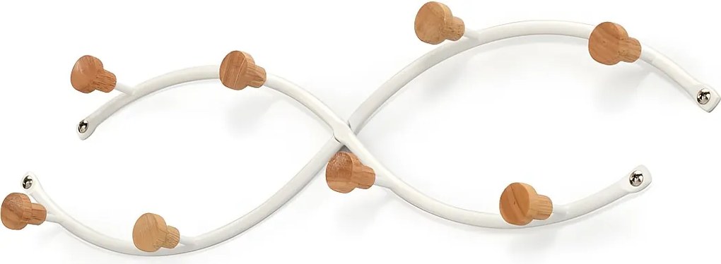 Wieszak ścienny - metalowy - biały - MIRYA