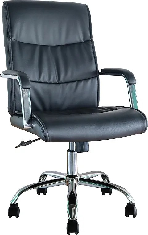 Fotel biurowy - obrotowy i regulowany na wysokość - materiał - czarny - KENT