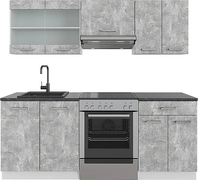 Aneks kuchenny beton/biały 200x60x81.6 r-line