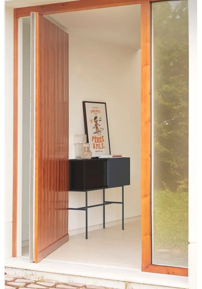 Czarno-antracytowa konsola 35x110 cm Nube – Teulat