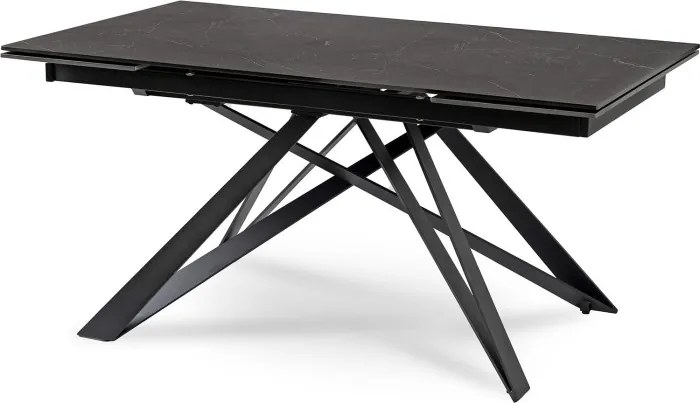 Stół Rozkładany Prostokątny MAXIME 160-240 cm Ceramiczny Czarny Marmur do Jadalni Nowoczesny Loft