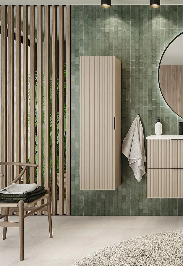 Słupek łazienkowy ryflowany FLOW 136 cm kaszmir