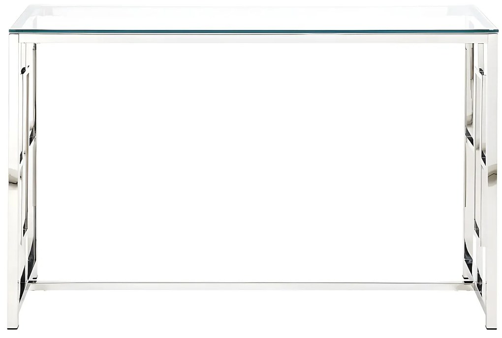 Konsola CLOTILDE marki Pascal Morabito - Hartowane szkło i stal - Chromowana