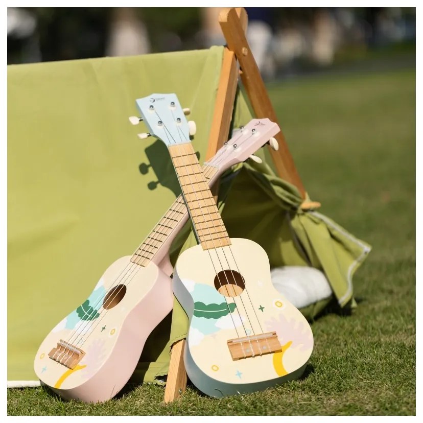 Classic world drewniane ukulele gitara dla dzieci niebieskie