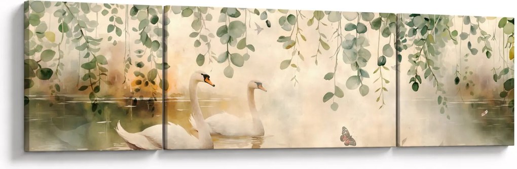 Obraz - Jezioro, akwarela (170x50 cm)