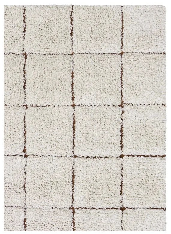 Kremowy bawełniany dywan tkany ręcznie odpowiedni do prania 200x300 cm Mosaic – Lorena Canals
