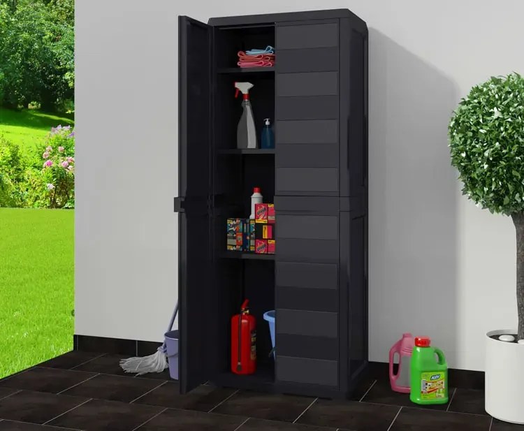 Czarna szafa warsztatowa do garażu i piwnicy K6-H42