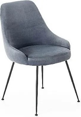 Nandy - Czarny fotel z mikrofibry z efektem aksamitu 1 szt.