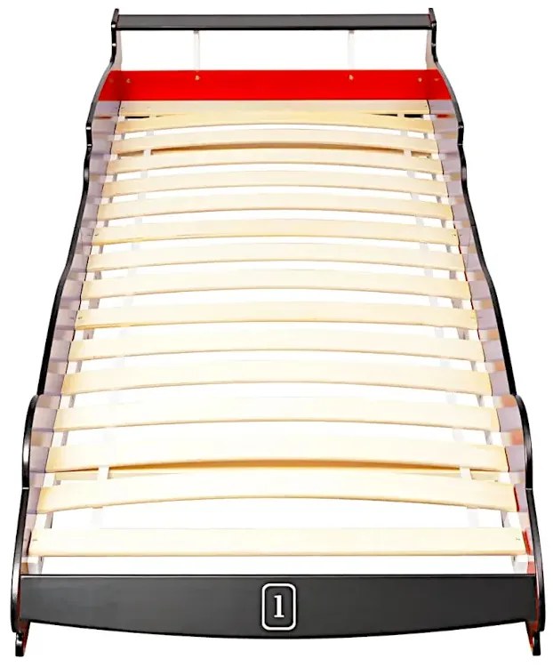 Czerwone łóżko auto z lampkami LED 90x200 F3-M07