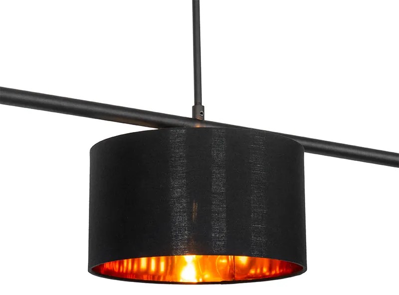 Nowoczesna lampa wisząca czarna ze złotem 125 cm 3-światła - VT 3 Nowoczesny Oswietlenie wewnetrzne