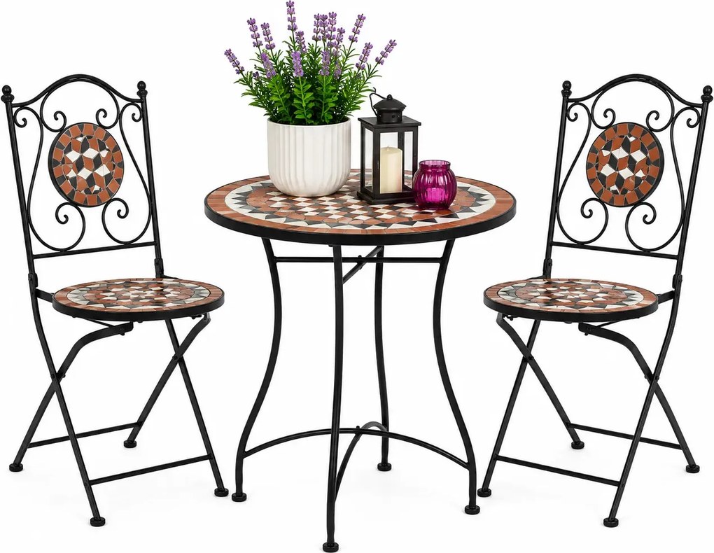 3-cz. ceramiczny, terakotowy zestaw mebli bistro S0-R57