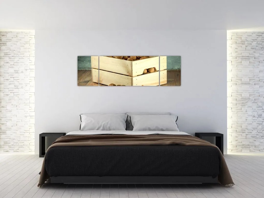 Obraz - Jesienna martwa natura z orzechami (170x50 cm)