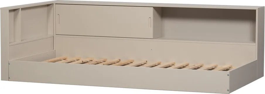 Szaro-beżowe łóżko jednoosobowe z litego drewna sosnowego bez stelaża 90x200 cm Carter – WOOOD