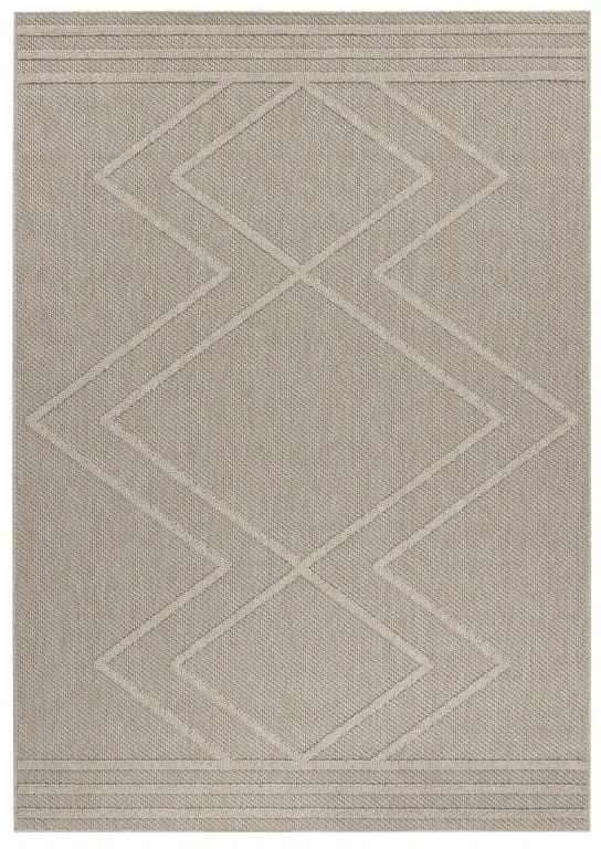 Dywan zewnętrzny sznurkowy Patara Aztecki beżowy 80 cm x 150 cm