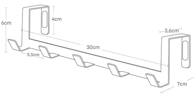 Biały metalowy wieszak na drzwi 30 cm Tower – YAMAZAKI