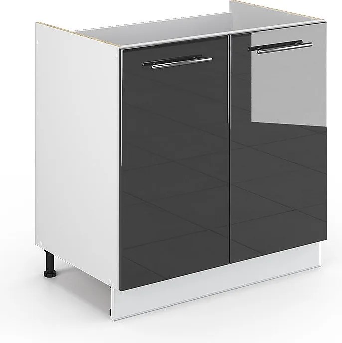 Szafka pod umywalkę antracyt wysoki połysk 80x51.6x82 fame-line