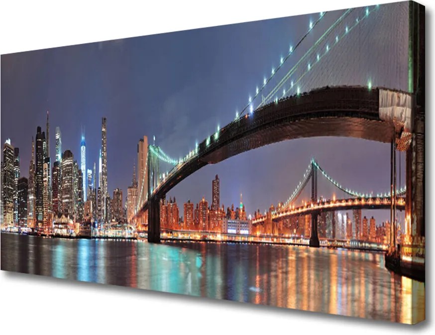 Obraz drukowany na płótnie Most nad Miejską Rzeką