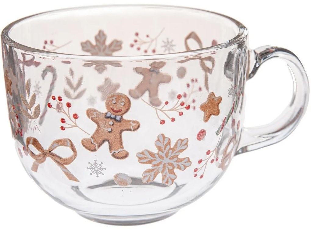 Zestaw 6 szklanych kubków Pierniczek 500 ml