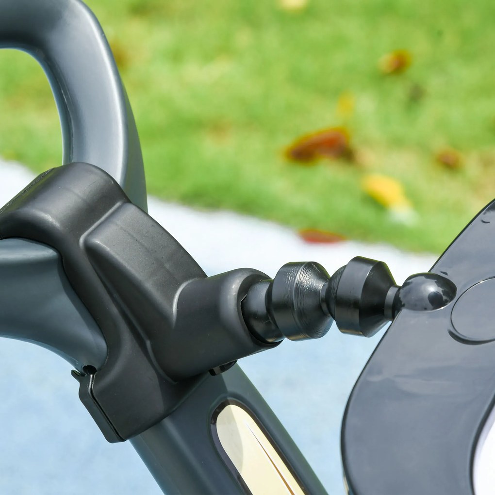 AIYAPLAY 2-w-1 Jeździk, zdejmowany daszek, światła, muzyka, klakson, plastik i metal, 96 x 39 x 90 cm, Biały/Czarny