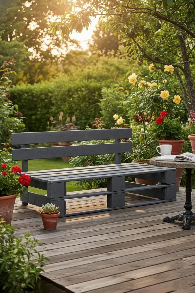 Ławka ogrodowa z palet T9-P06