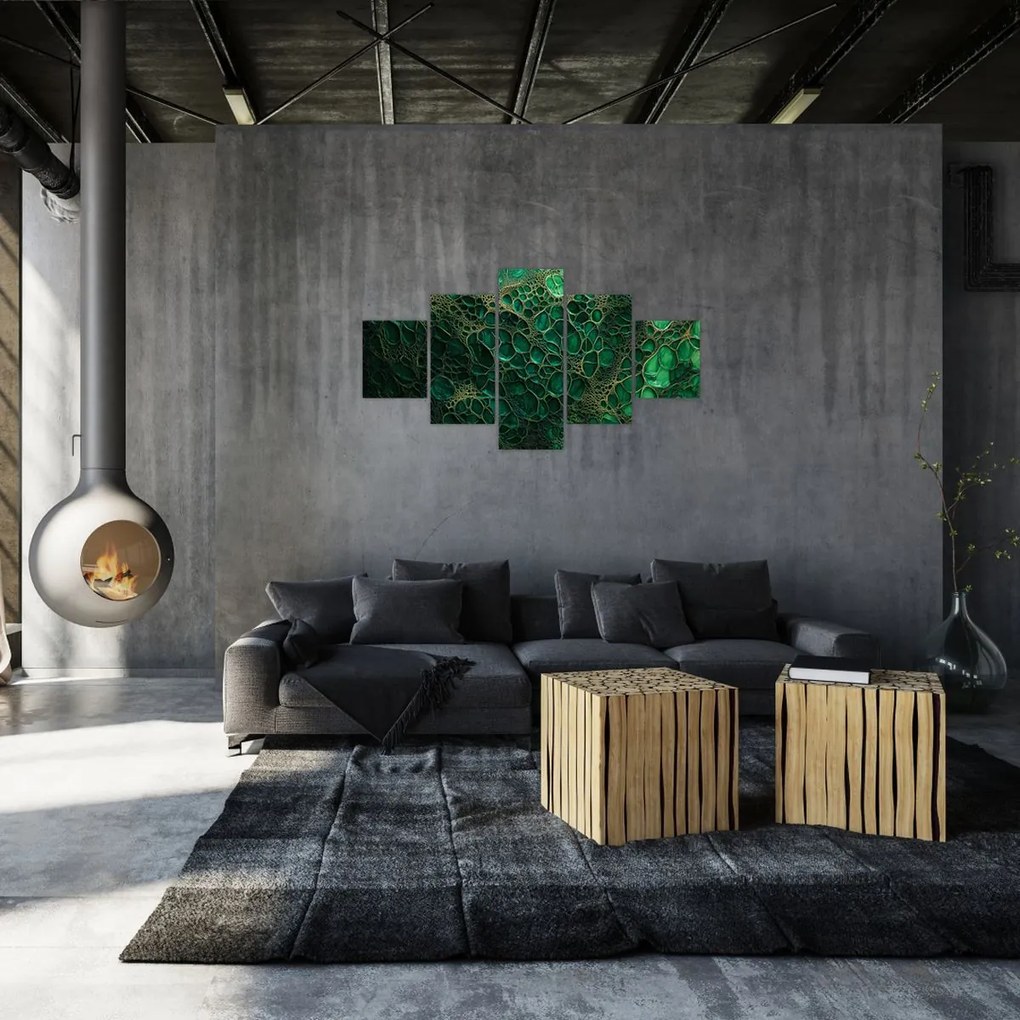 Obraz - Zielony mikroskopowy obraz (125x70 cm)