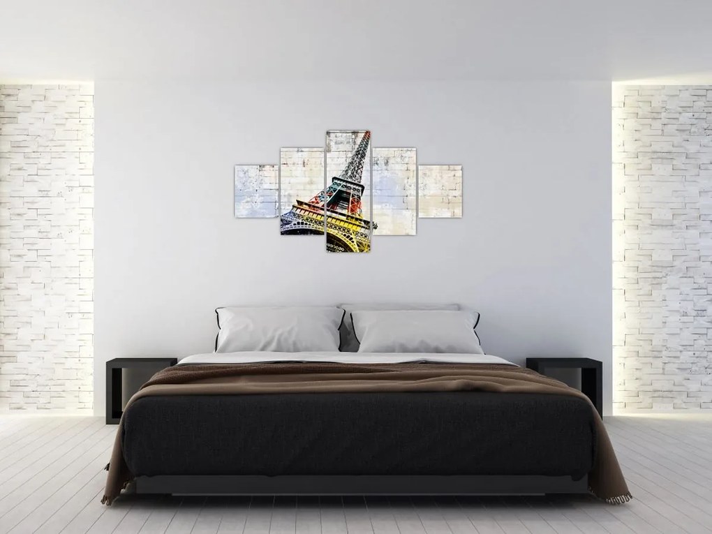 Obraz - Cyfrowa grafika wieży Eiffla (125x70 cm)