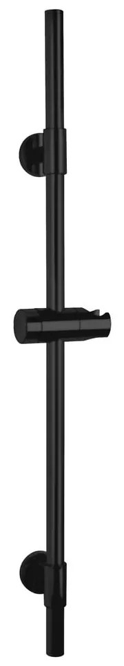 Czarny drążek prysznicowy na słuchawkę ze stali nierdzewnej 66 cm Basic – Wenko