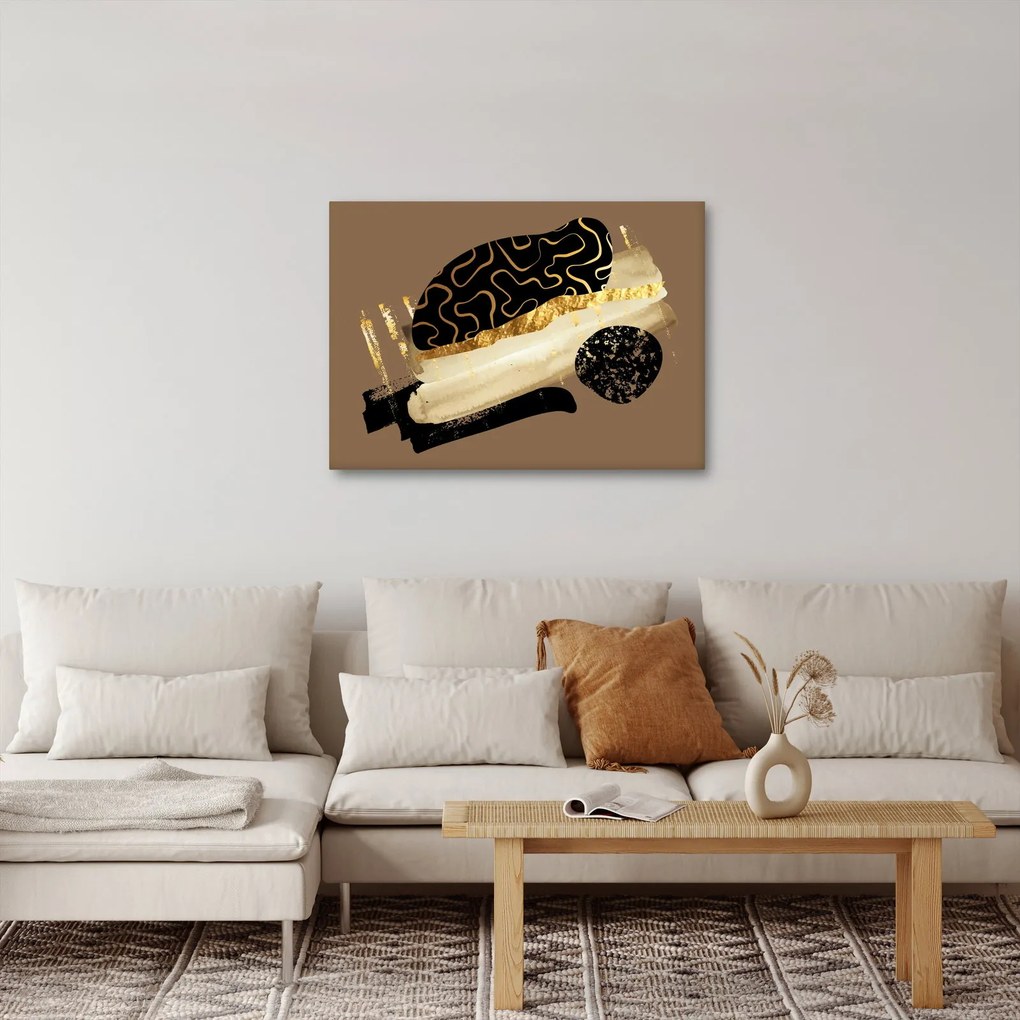 Obraz - Abstrakcja złotobrązowy N⁰3 (70x50 cm)