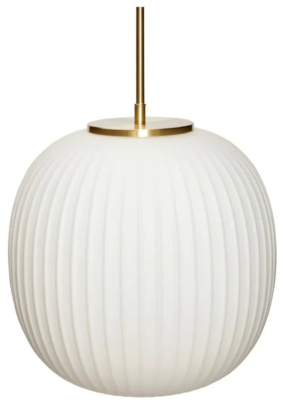 Biała lampa wisząca ze szklanym kloszem ø 32 cm Serene – Hübsch