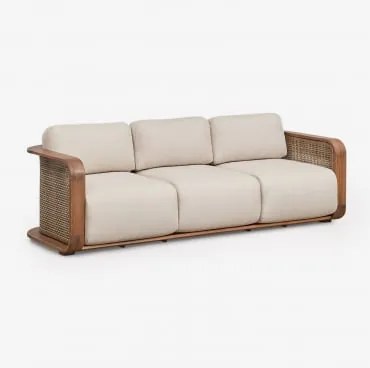 Sofa Ogrodowy 3-osobowy Z Drewna Akacjowego Noira Akacja Brąz - Sklum