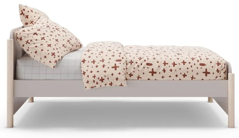 Kremowe łóżko dziecięce z litego drewna sosnowego 90x190 cm Enola – Marckeric