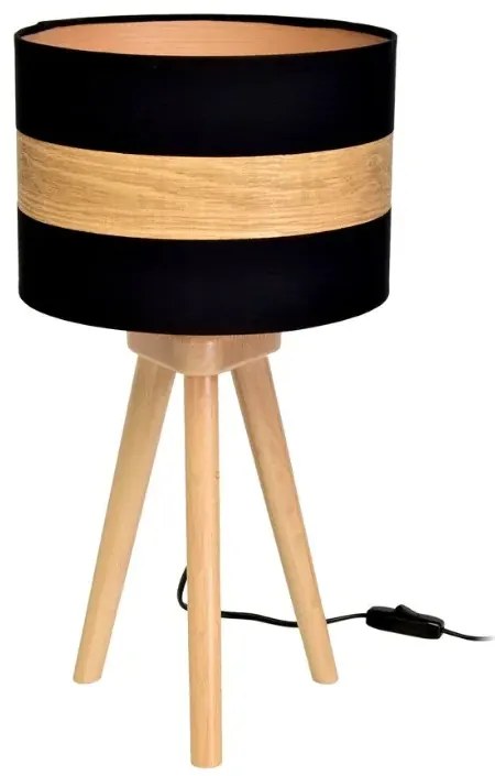 Czarno drewniana lampka nocna 2S K366 Z6-C89