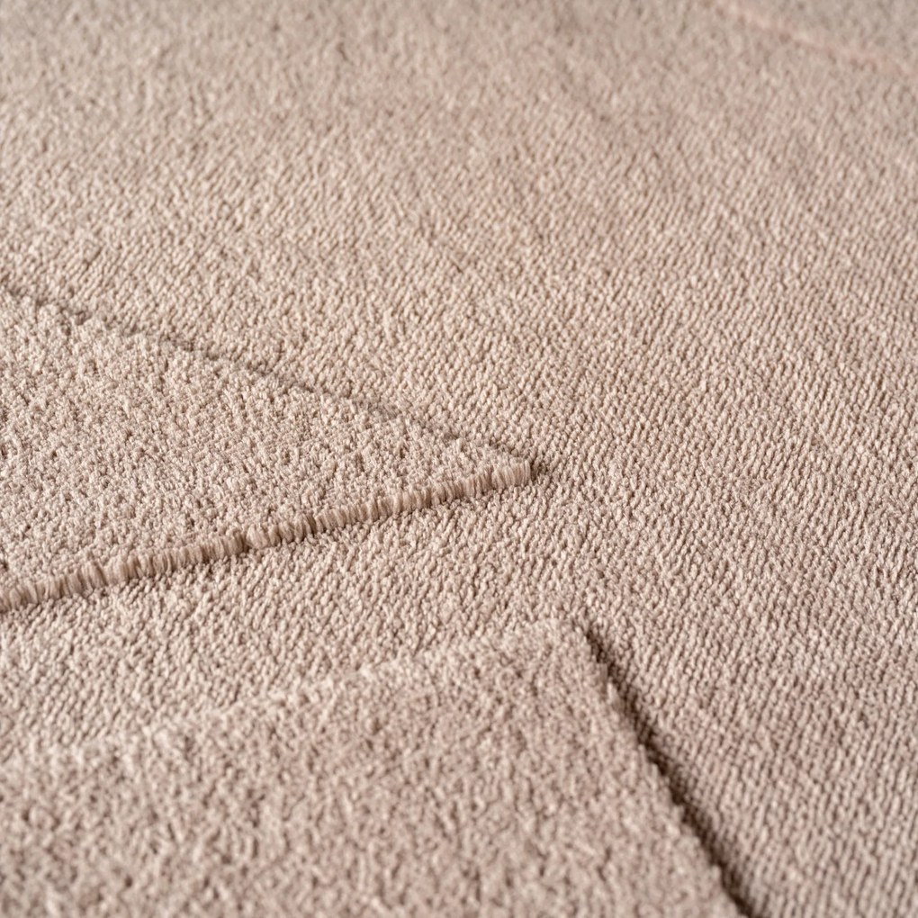 Dywan nowoczesny Pompei 3D  Geometria II beżowy 240 cm x 340 cm