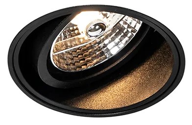 Nowoczesny wpuszczany reflektor czarny bez obramowania - Impact 70