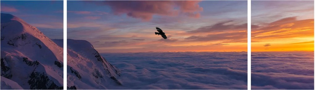 Obraz o zachodzie słońca, Mt. Blanc (170x50 cm)