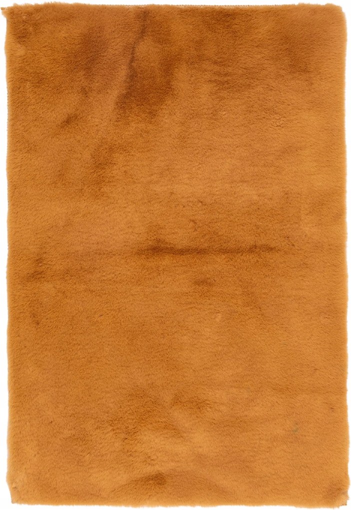Dywan Futrzany Rudy 60x90 cm Włochaty Miękki Dekoracyjny Antypoślizgowy