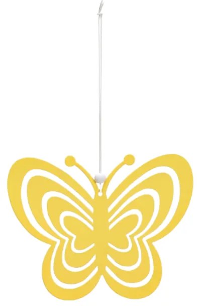 Wiszący metalowy motyl PASTEL BUTTERFLY - różne kolory Kolor: Żółty