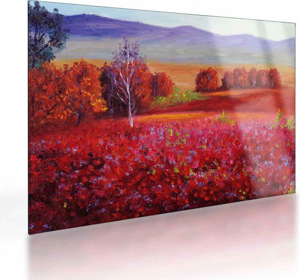 Obraz na szkle czerwonego krajobrazu (70x50 cm)